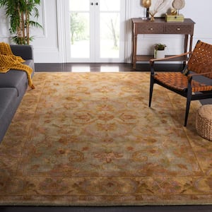 Heritage Green/Gold 9 ft. x 12 ft. Border Area Rug