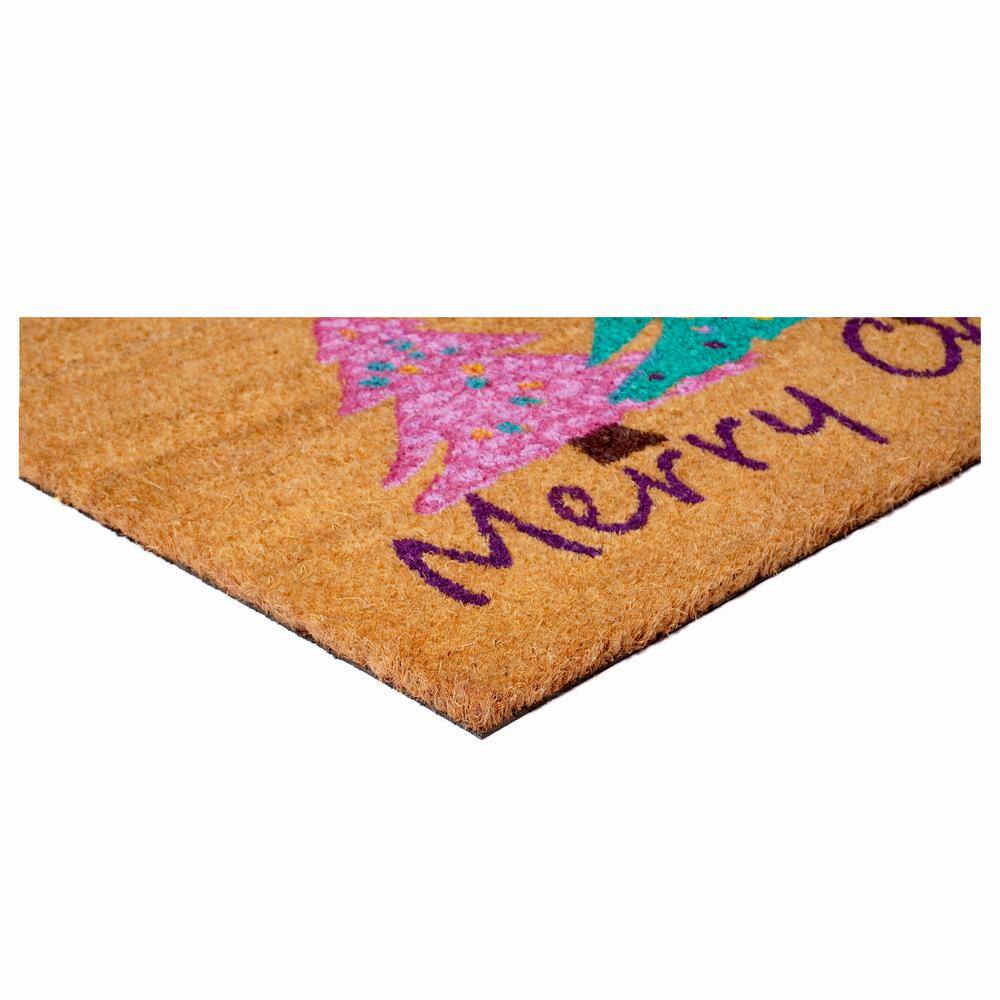 Natural Coir Merry Christmas Outdoor Doormat 17" x 29"