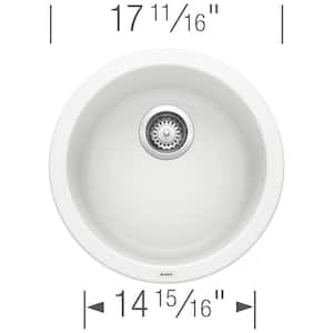 Round Single Bowl Reversible Drainer Circle Stainless Steel Inset Kitchen Sink 