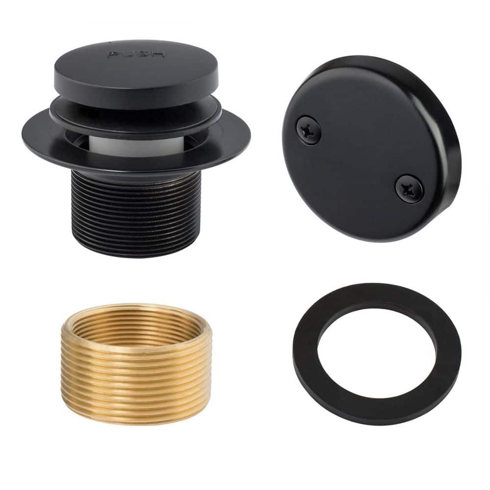 1-Piece Tip Toe Bathtub Drains Trim Set Included with Two Hole Overflow Faceplate, Replacement Bath Drain Trim in Black price history on PriceWatchPro