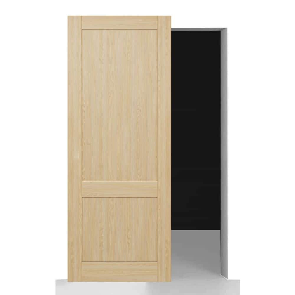 Shaker 2-Panel 30 in. x 80 in. Loire Ash Composite Wood Hidden w/o Base Board Sliding Barn Door with Hardware Kit price history on PriceWatchPro