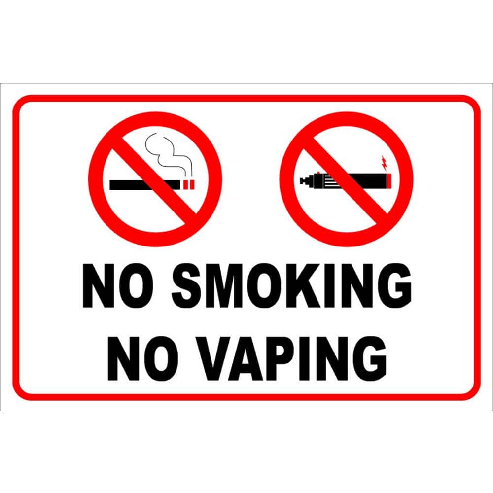 12 NO SMOKING NO VAPING STICKERS VIEW BOTH SIDES SIGN STICKER  WHITE RED BLACK 