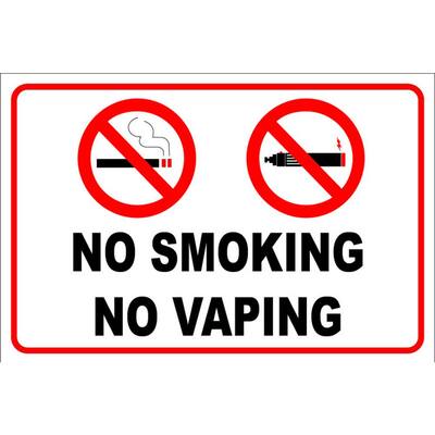 7 in. x 10 in. No Smoking No Vaping Plastic Sign