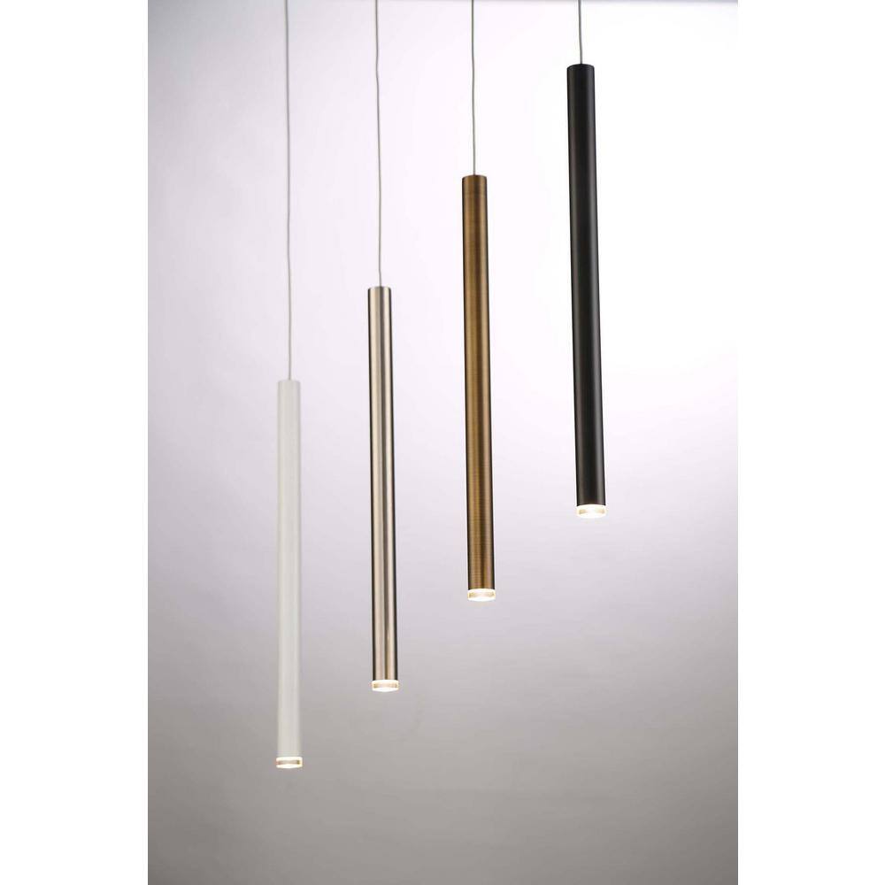 Navada Sleek Black LED Pendant Light with Glass Accents