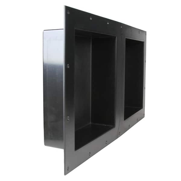 Over Mount Installation 17 in. x 25 in. ABS Single Shelf Bathroom Recessed Shower NICHE for Shampoo, Toiletry Storage