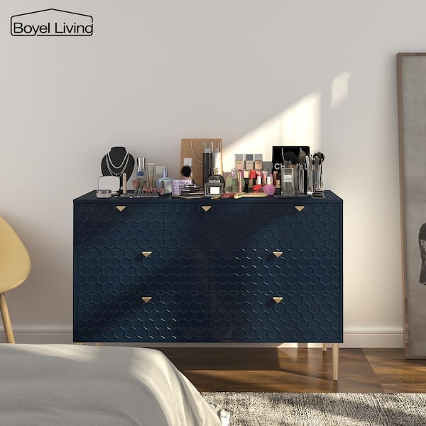 Boyel Living Blue Modern Indoor Accent Storage Cabinet with 7