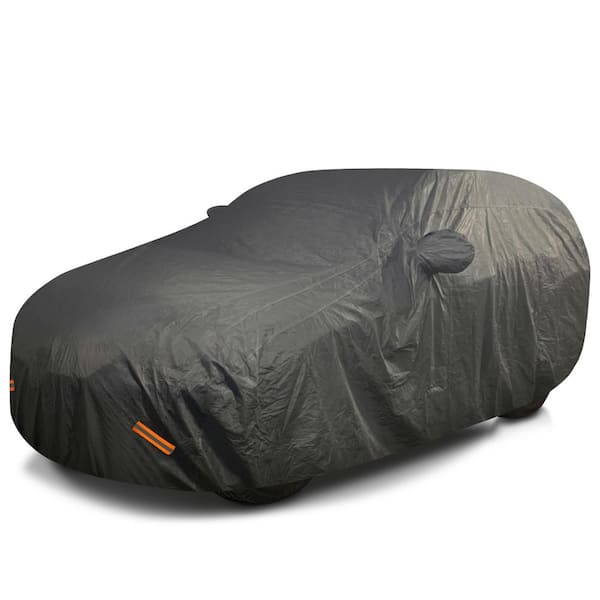 Mockins 190 in. x 75 in. x 72 in. Extra Thick Waterproof Black SUV Car Cover - Heavy-Duty 250 g PVC Cotton Lined