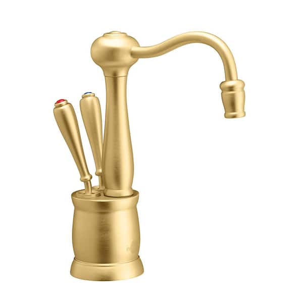 InSinkErator Indulge Antique Series 2-Handle 8 in. Faucet for Instant Hot & Cold Water Dispenser in Brushed Bronze