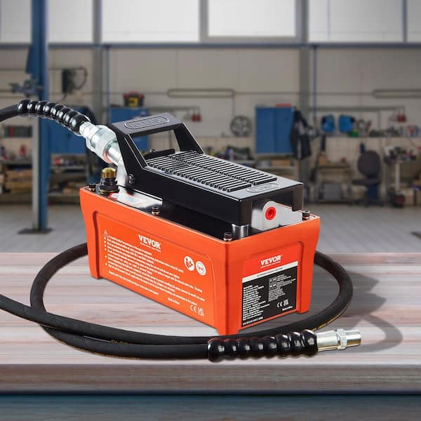 Air Hydraulic Foot Pump 10000 PSI Air Treadle Foot Actuated Reservoir 1/2 Gal. for Auto Body Frame Machines Pulling Post