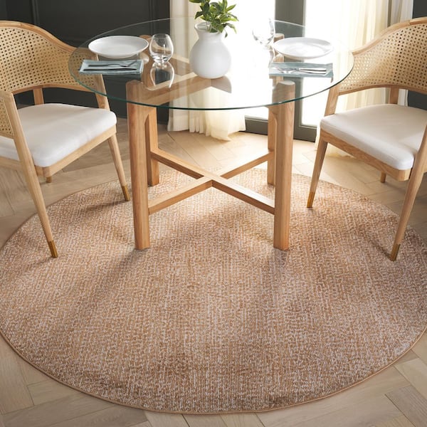 Hazel 6 ft. x 6 ft. Round Gold/Beige Abstract Spots Area Rug