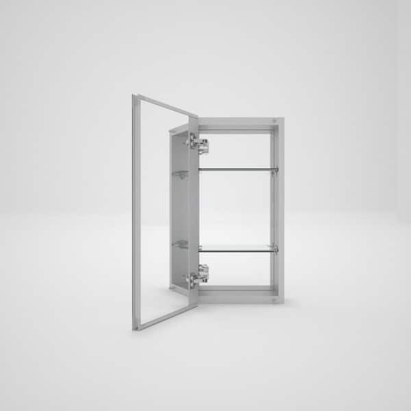 Petris 12 in. W x 24 in. H Recessed/Surface Mount Rectangular Silver Aluminum Medicine Cabinet with Mirror