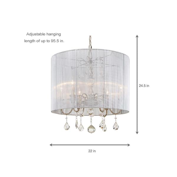 Home Decorators Collection St Lorynne 6 Light Polished Nickel Pendant With Silver String Shade Hd 1142 I - Home Decorators Collection Email