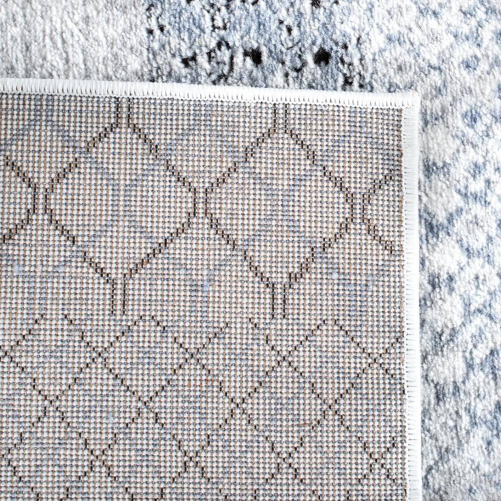 Amelia Grey and Light Blue Square Wool Area Rug