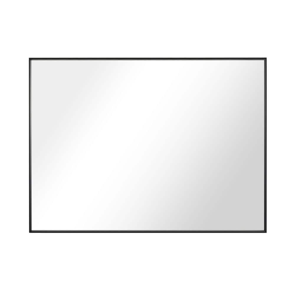 Sleek Modern Black Aluminum 30" x 24" Bathroom Vanity Mirror