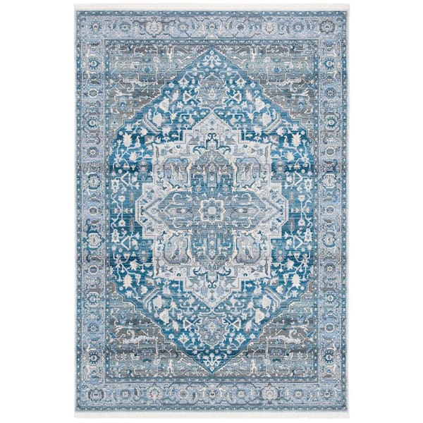 SAFAVIEH Vintage Persian Charcoal/Blue 4 ft. x 6 ft. Oriental Area Rug
