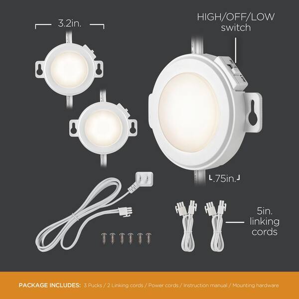 ULTRA PROGRADE EZ Link Linkable Plug-in LED White Puck Light with