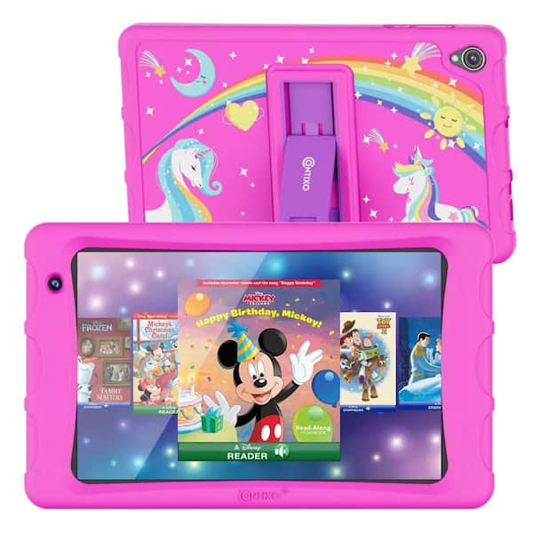 8 in. Android Kids Tablet 64GB, Includes 80+ Disney Storybooks and Stickers, Kid-Proof Case with Kickstand, Pink
