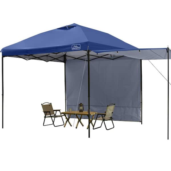 Unbranded 10 ft. X 10 ft. Navy Pop Up Canopy Tent With 12 Stakes, And 1 Roller Bags