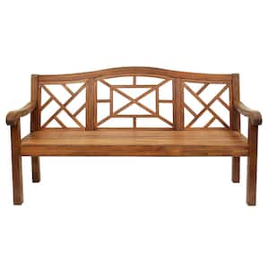 6 ft. Natural Oil Finish Wooden Indoor/Outdoor Carlton Bench, Home Patio Garden Deck Seating