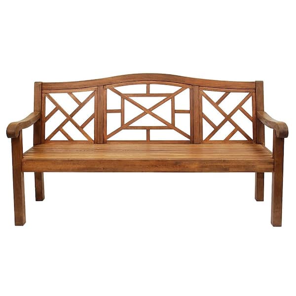 ACHLA DESIGNS 6 ft. Natural Oil Finish Wooden Indoor/Outdoor Carlton Bench, Home Patio Garden Deck Seating