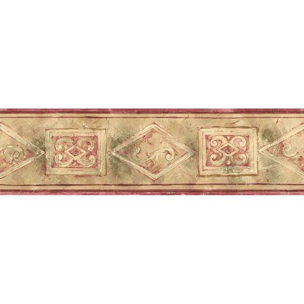 The Wallpaper Company 10 in. x 8 in. Red Small Architectural Border Sample