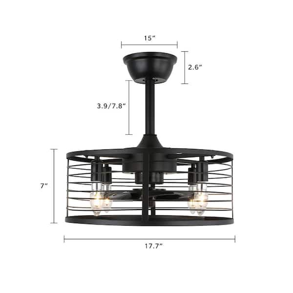 Antoine 17 In Black Ceiling Fan Caged, Caged Ceiling Fan Home Depot