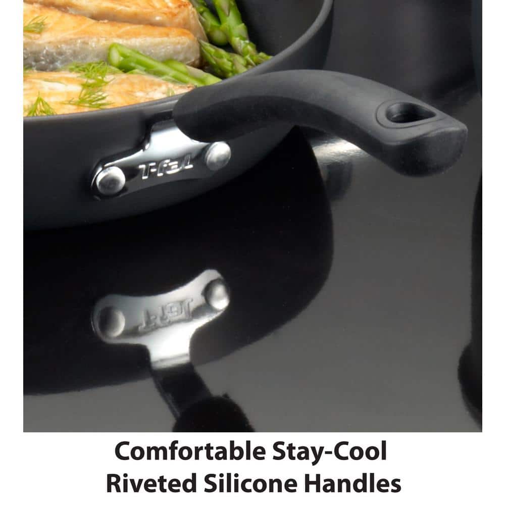 Ultimate Hard Anodized Nonstick Aluminum Fry Pan Set, Black