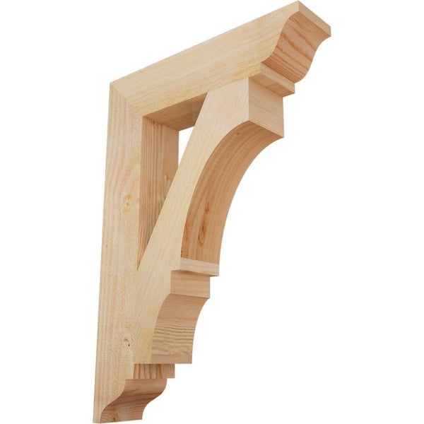 Ekena Millwork 4 in. x 26 in. x 18 in. Douglas Fir Balboa Traditional Rough Sawn Bracket