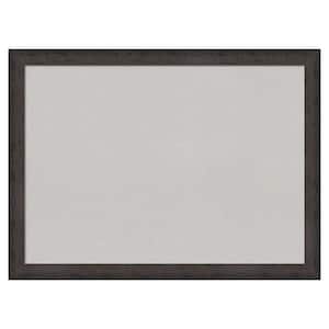 Dappled Black Brown Narrow Wood Framed Grey Corkboard 31 in. x 23 in. Bulletin Board Memo Board