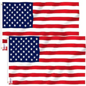 Fly Breeze 4 ft. x 6 ft. Polyester American US Flag 2-Sided Flag Banner with Brass Grommets (2-Pack)