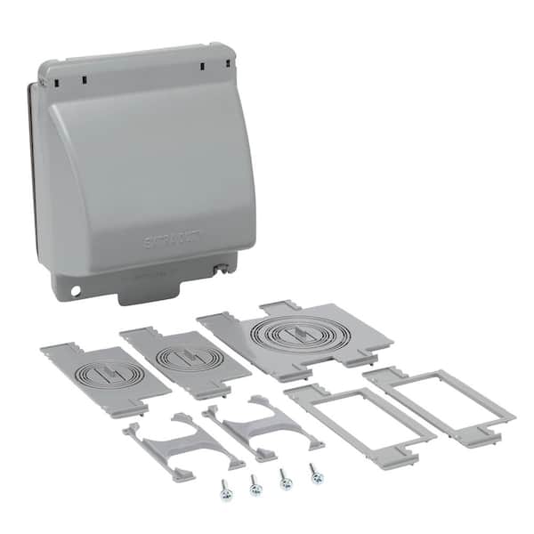 Commercial Electric 2-Gang Extra Duty Metallic Weatherproof In-Use Cover (73-in-1-Configurations), Gray