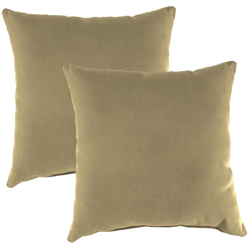 Sunbrella 16 in. x 16 in. Heather Beige Solid Square Knife Edge Outdoor Throw Pillows (2-Pack) price history on PriceWatchPro