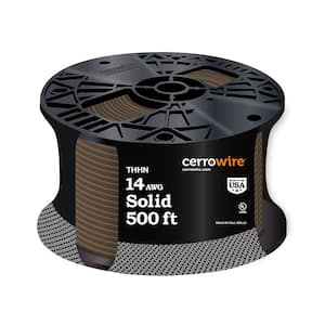 500 ft. 14 Gauge Brown Solid Copper THHN Wire