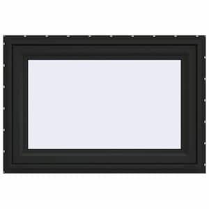 36 in. x 24 in. V-4500 Series Bronze Exterior/White Interior FiniShield Vinyl Awning Window with Fiberglass Mesh Screen