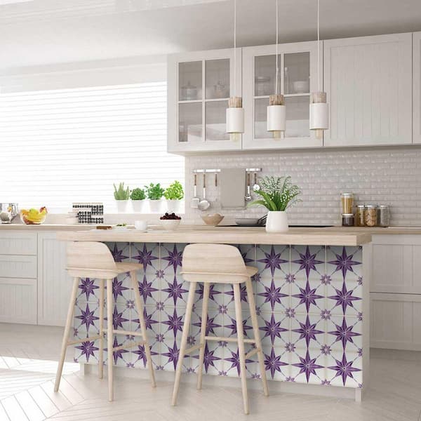 24-Sheet Peel and Stick Tile Backsplash - 6 inchx6 inch Premium Kitchen Backsplash Peel and Stick Tile,Subway 3D Wall Panels,Flower Color, Size: 15