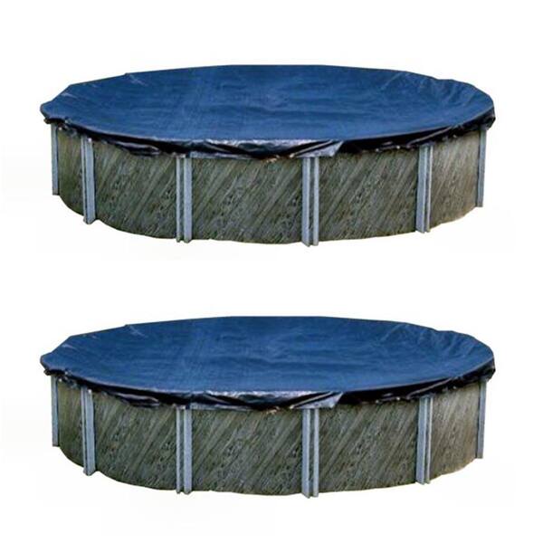 SWIMLINE 33 ft. Heavy-Duty Round Above Ground Winter Pool Cover, Blue (2-Pack)