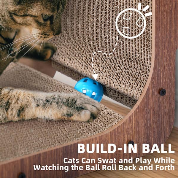 1 Layer Cat Scratch Pad Interactive Cat Toys With 5 Interactive Balls