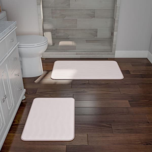 2-Piece Ivory Memory Foam Bath Mat Set