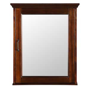 Ashburn 23 in. W x 28 in. H x 7-3/4 in. D Framed Surface-Mount Bathroom Medicine Cabinet in Mahogany