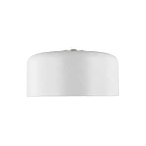 Malone 15.75 in. Large 1-Light Matte White Flush Mount with LED Bulb