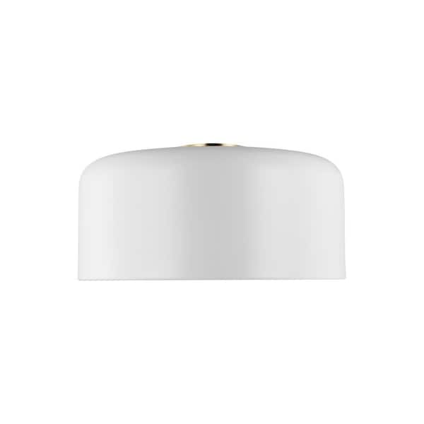 Generation Lighting Malone 15.75 in. Large 1-Light Matte White Flush Mount with LED Bulb