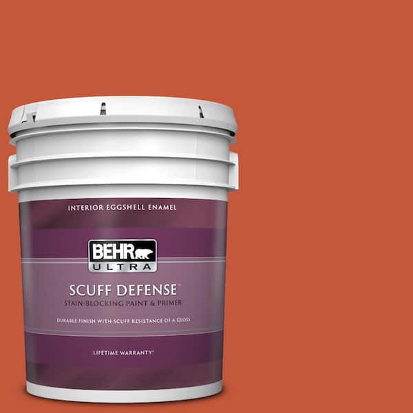 BEHR ULTRA 5 gal. #BIC-31 Fire Coral Extra Durable Eggshell Enamel Interior Paint & Primer