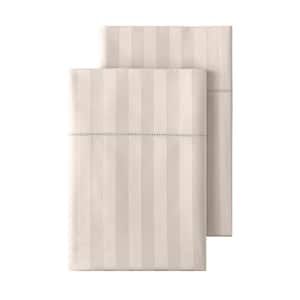 500 Thread Count Egyptian Cotton Sateen King Pillowcase in Biscuit Damask (Set of 2)