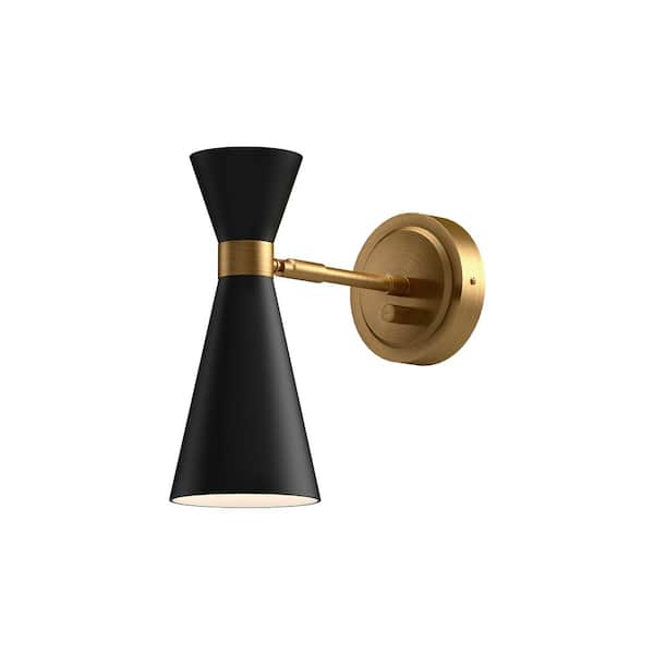 Blake 4-in 1 Light 60-Watt Aged Gold/Matte Black Vanity Light