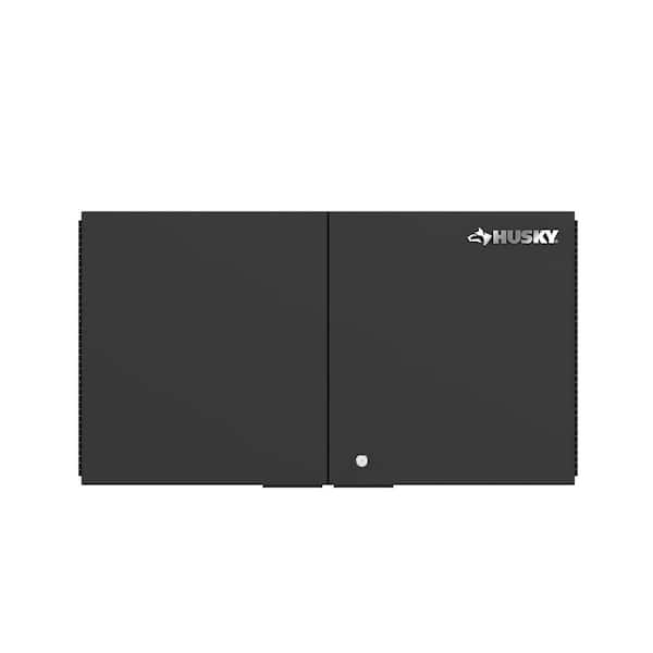 36 in. Width x 8 in. Depth x 20 in. Height Wall Mounted Black Steel Narrow Garage Cabinet