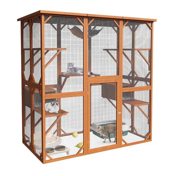 COZIWOW 4-Tier Wire Cat Cage Pet Enclosure with Removable Wheels  CW12U0536-T01 - The Home Depot