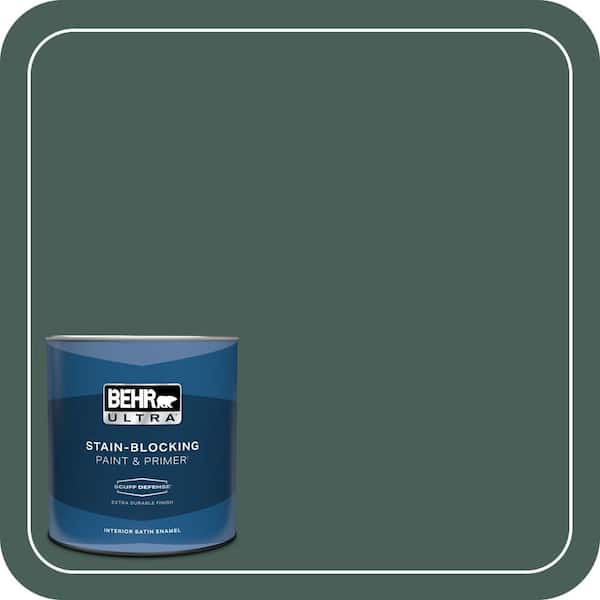 BEHR ULTRA 1 qt. #ICC-86 New Hunter Extra Durable Satin Enamel Interior Paint & Primer