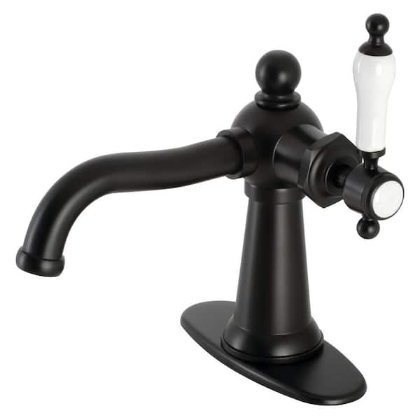 Kingston Brass Nautical Single-Handle Single Hole Bathroom Faucet in Matte Black