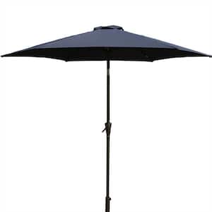 9 ft. Aluminum Market Tilt Patio Umbrella in Navy Blue with Carry Bag