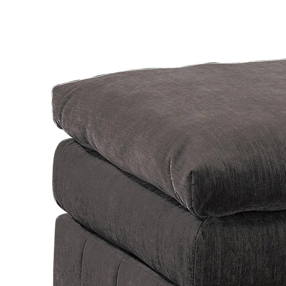 Luna 33" Dark Gray Tufted Modular Ottoman with Plush Cushioned Seat